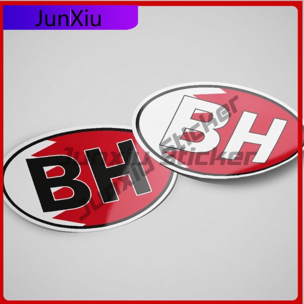 Car Accessories Bahrain - บาห์เรน บีเอช สติกเกอร์รูปวงรีธงกันน้ำสติ๊กเกอร์ตลกรถยนต์กล่องจดหมายกันน้ำป้องกันรังสียูวีอุปกรณ์ตกแต่งรถยนต์ไวนิล