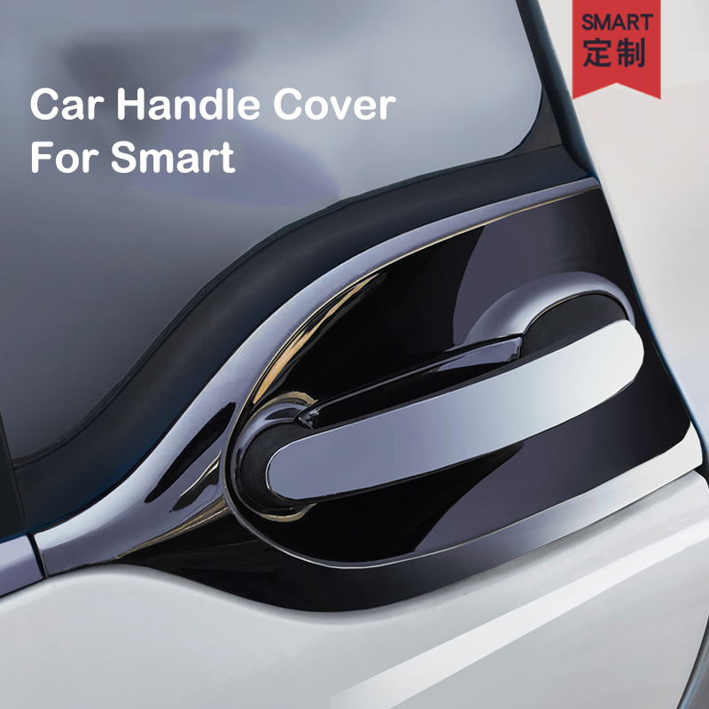 Car Door Handle Protector - ชุดป้องกันมือจับประตูรถยนต์สแตนเลส 6 ชิ้น สำหรับตกแต่งและปกป้องช่องประตูรถยนต์ สำหรับ Smart