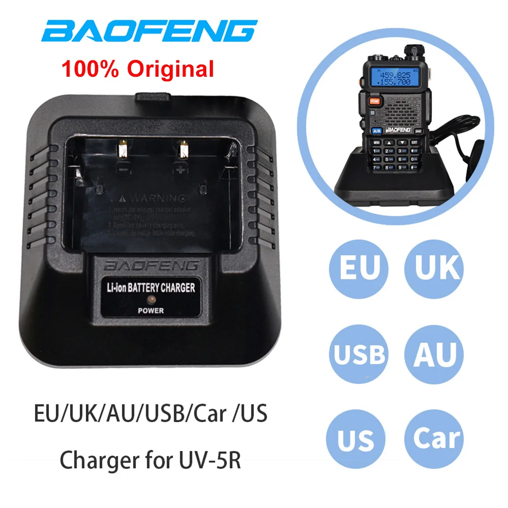 Car Accessories Uk - เครื่องชาร์จแบตเตอรี่รถยนต์แบบ USB ของแท้สำหรับวิทยุสื่อสาร Baofeng UV-5R EU/US/UK/USB/Car