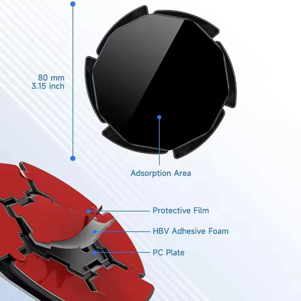 Car Accessories Phone Holder - แผ่นรองโทรศัพท์ซิลิโคนกันลื่นสำหรับติดตั้งบนคอนโซลรถยนต์ ฐานยึดแบบดูดสูญญากาศ ใช้ได้กับคอนโซลโค้ง ป้องกันการลื่นหลุด ใช้ได้กับรถยนต์ทั่วไป