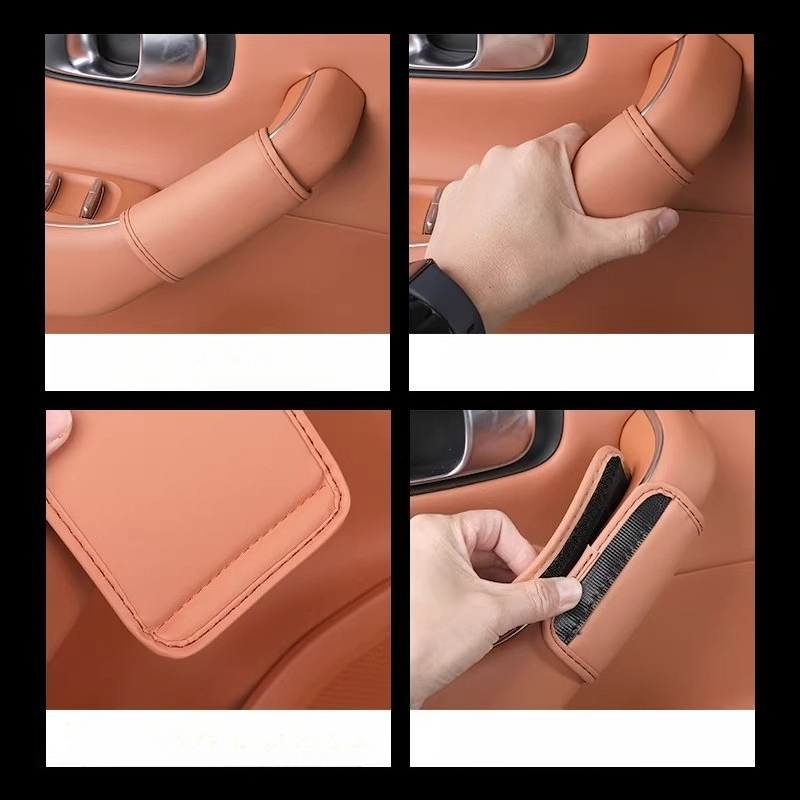 Car Door Handle Protector - ปลอกหุ้มหนังสำหรับมือจับประตูภายในรถยนต์ Leapmotor C10 ปี 2024 อุปกรณ์ตกแต่งภายใน