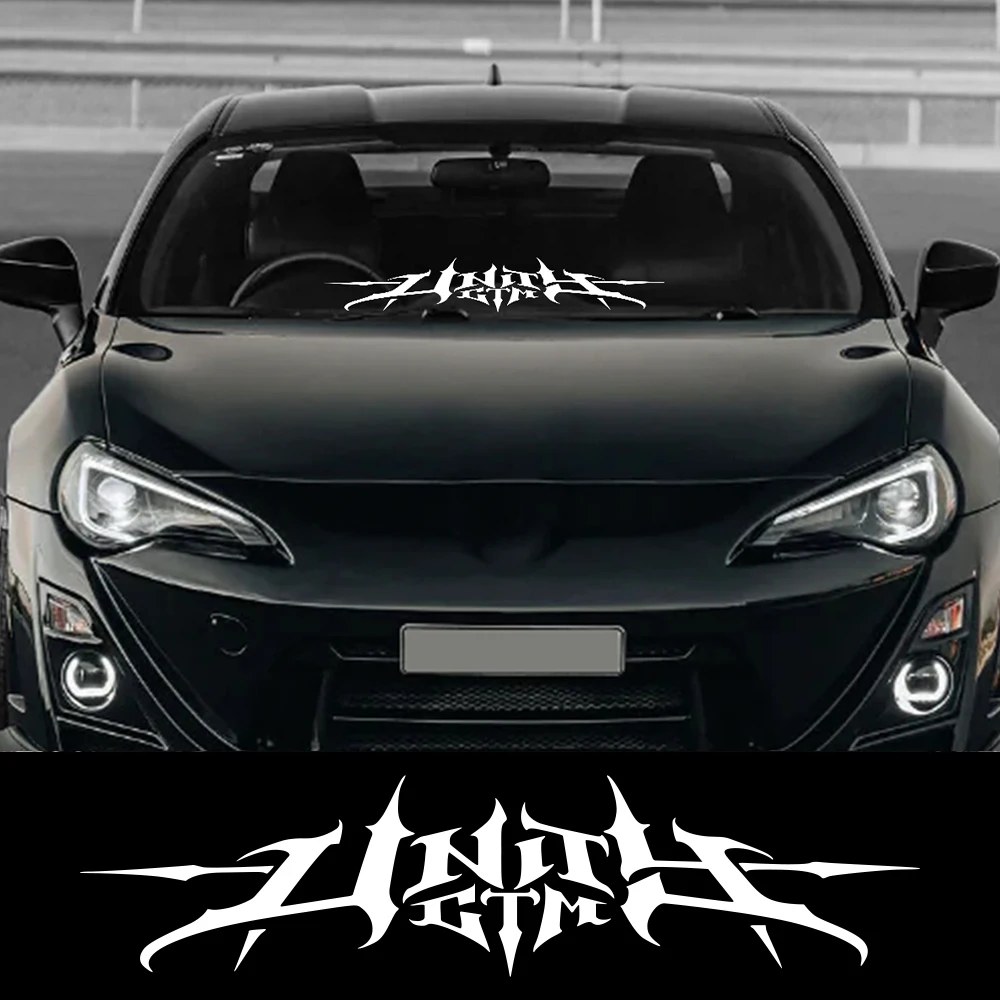 Car Accessories Banner - สติกเกอร์แบนเนอร์ที่บังแดดหน้ารถยนต์หน้าต่างด้านหลัง GTM ตกแต่งแข่งรถสติ๊กเกอร์ไวนิลประตูรถบรรทุกกันน้ำอุปกรณ์ตกแต่งรถยนต์กราฟิกภายนอก
