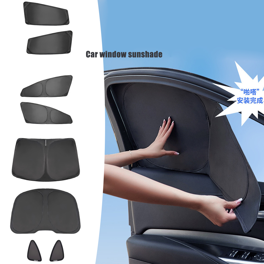 Car Accessories Inside - ม่านบังแดดกันความร้อนแบบทึบแสงเต็มรูปแบบสำหรับหน้าต่างด้านข้างรถยนต์ อุปกรณ์ตกแต่งภายในรถยนต์ เหมาะสำหรับรถยนต์เทสล่า โมเดล