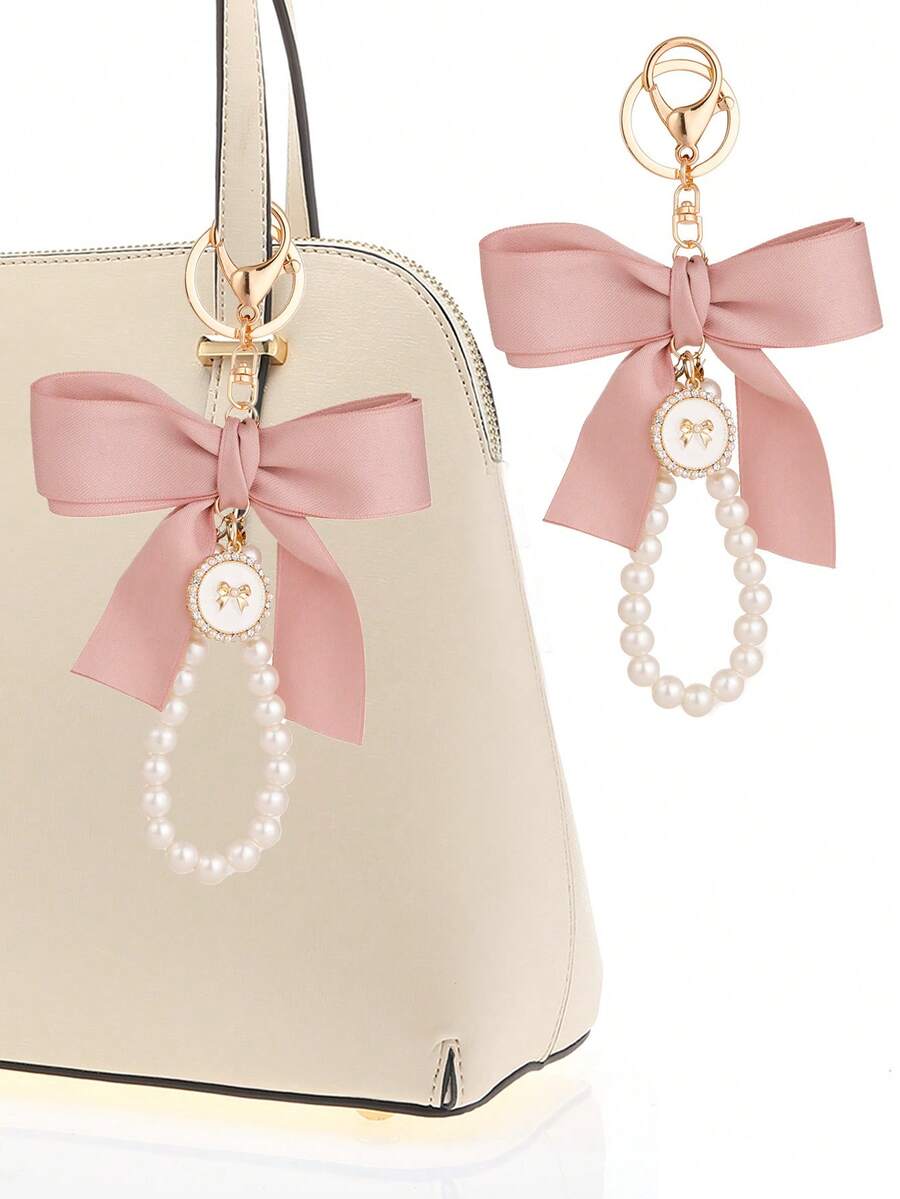 พวงกุญแจโบว์ผูกแบบถัก 1 ชิ้น,  - Car Accessories Gift Ideas บทวิจารณ์และราคา