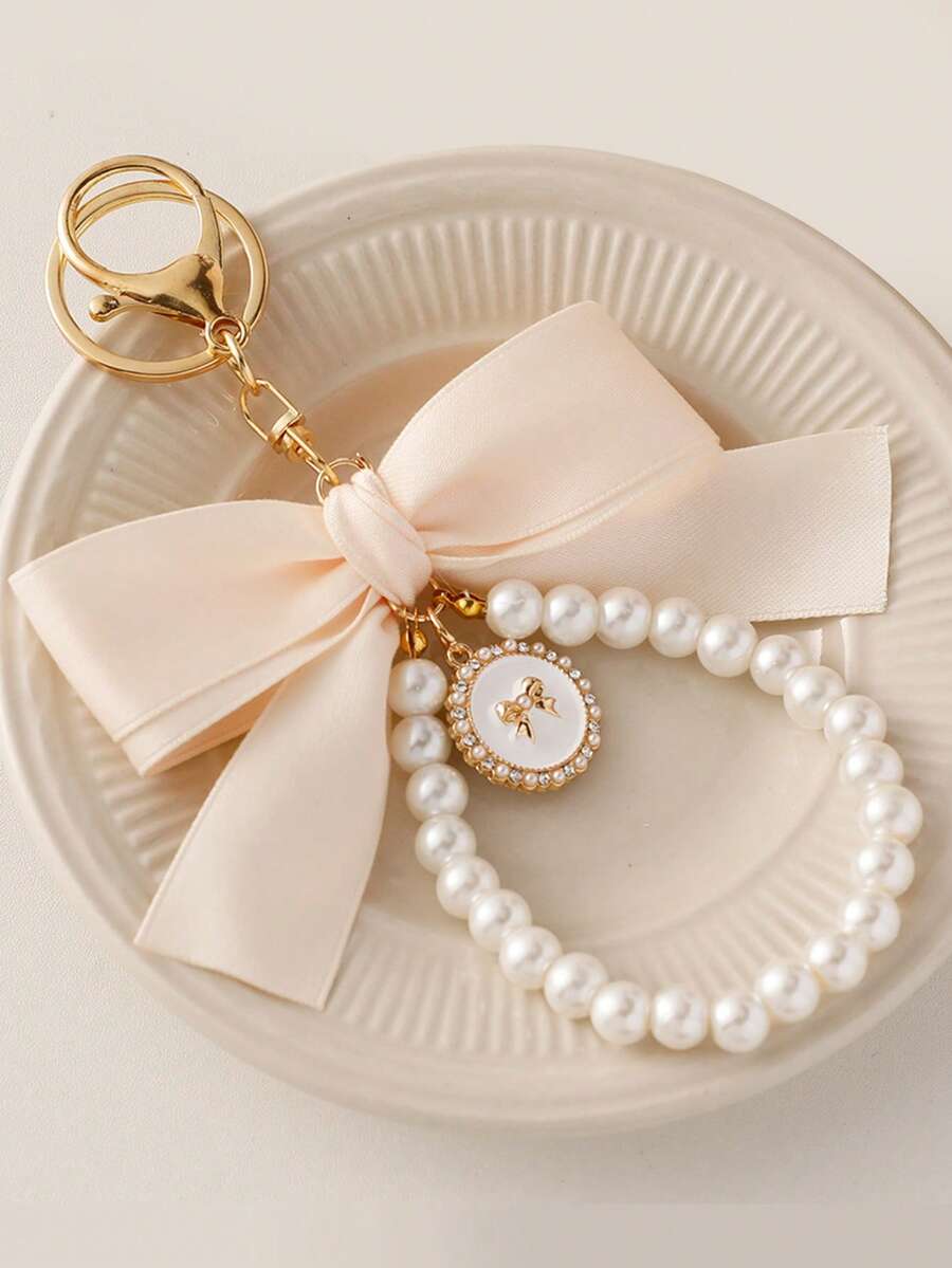 พวงกุญแจโบว์ผูกแบบถัก 1 ชิ้น,  - Car Accessories Gift Ideas บทวิจารณ์และราคา