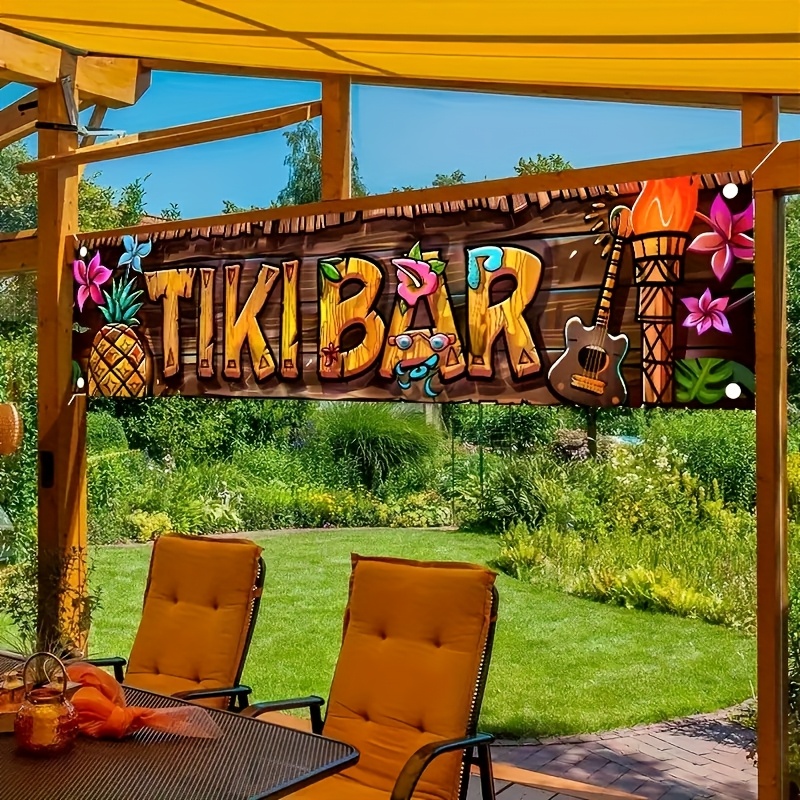 Tiki Barแบนเนอร์Tropical Hawai - Car Accessories Banner บทวิจารณ์และราคา