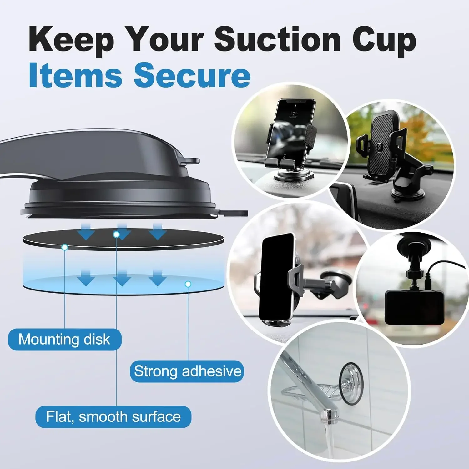 ชุดแผ่นกาวติดตั้งอเนกประสงค์สำ - Car Accessories Phone Holder บทวิจารณ์และราคา