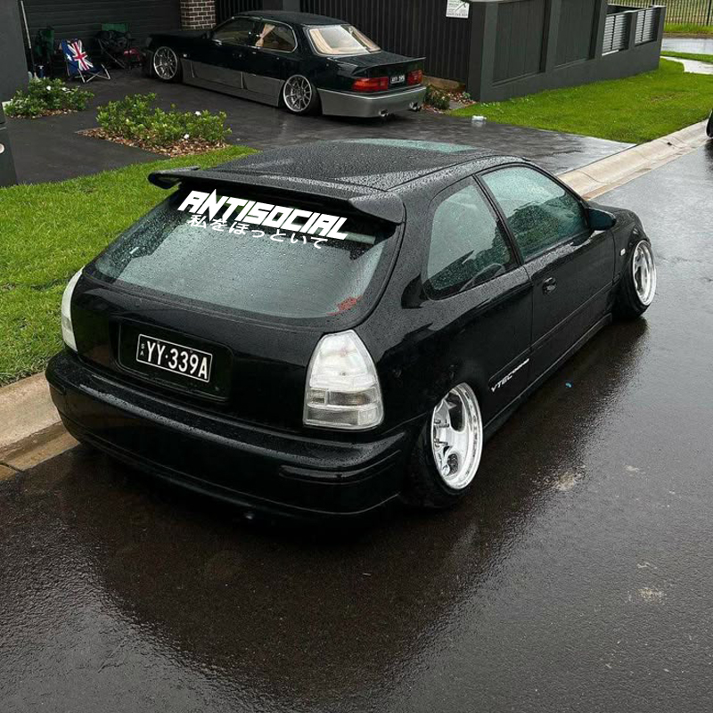 สไตล์ JDM 'ANTISOCIRL' สติ๊กเก - Car Accessories Banner บทวิจารณ์และราคา