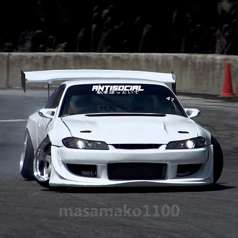สไตล์ JDM 'ANTISOCIRL' สติ๊กเก - Car Accessories Banner บทวิจารณ์และราคา